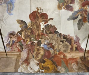 Johannes der Täufer predigt mit Engeln, Sibyllen und Propheten, ca. 1696-97